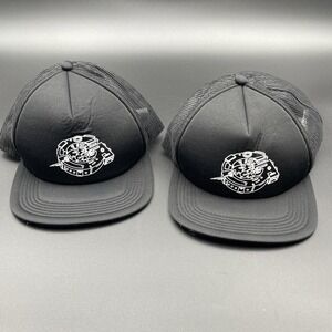 Lot 2 Black Snapback Trucker Hats New Unisex Mesh Back Sci-Fi Graphic Print